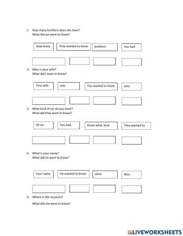 Indirect Questions with Question Words