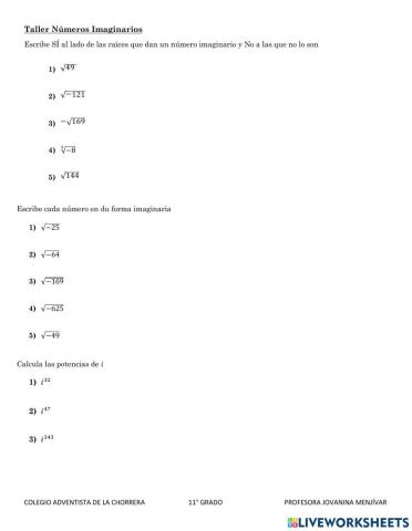 Números Imaginarios