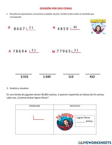 División por dos cifras sin casos