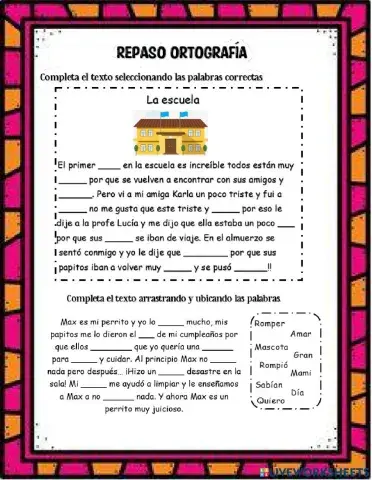 Ejercicios de Ortografía