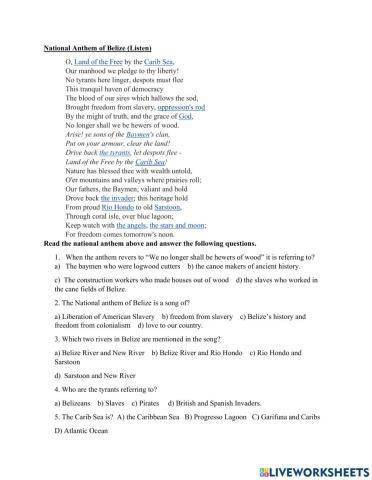 National Anthem of Belize