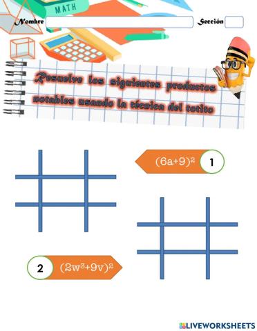 Productos Notables (Técnica del Totito)