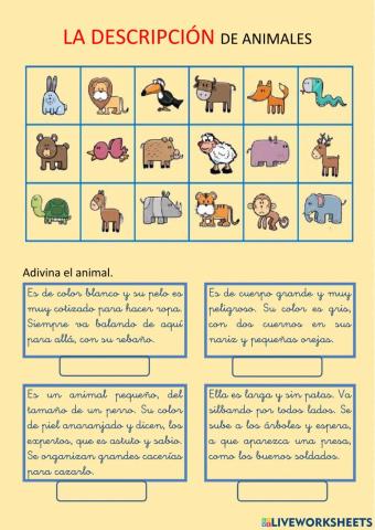 Descripción de animales