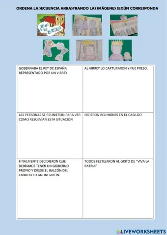 25 de mayo Ordena la secuencia