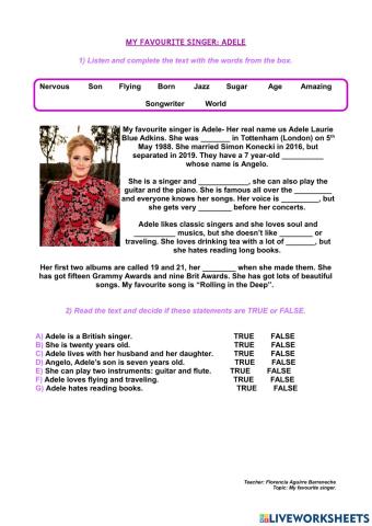 My favourite singer adele