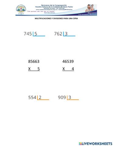 MULTIPLICACIONES Y DIVISIONES