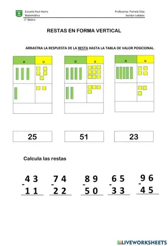 Restas en forma vertical