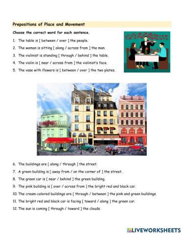 Prepositions of Place and Movement
