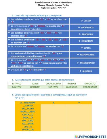 ORTOGRAFÍA B y V
