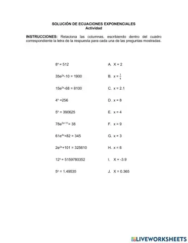 Ecuaciones exponenciales
