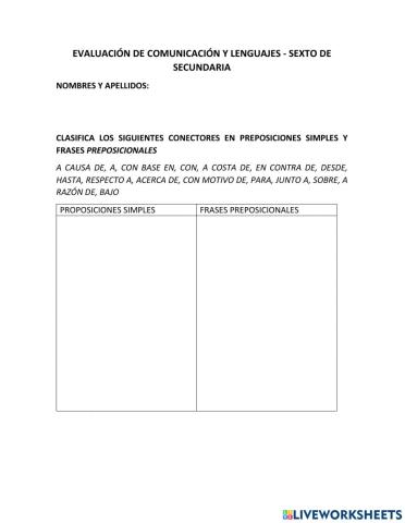Evaluación sexto de secundaria- Comunicación y Lenguajes