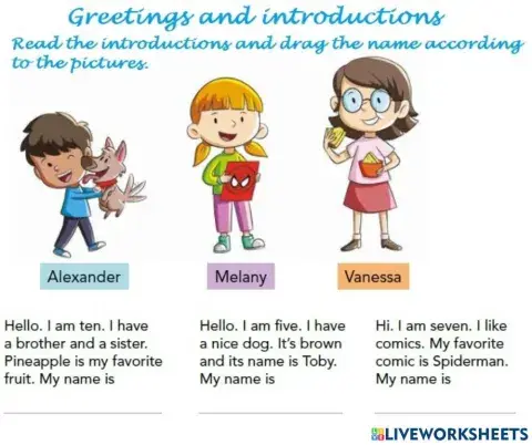 Greetings and introductions