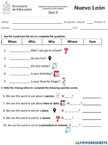 3rd Grade Quiz Product 9