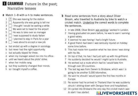 Future in The Past - Narrative Tenses