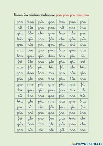 Grupos consonánticos PR