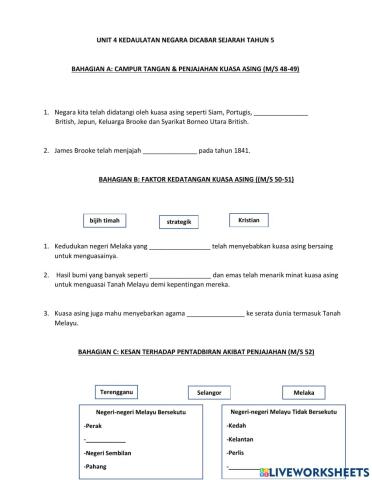 Sejarah tahun 5 (kedaulatan negara dicabar)