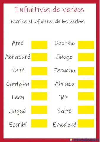 Infinitivo de verbos