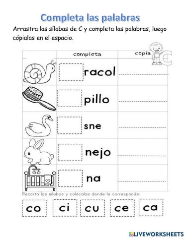 Completa las palabras