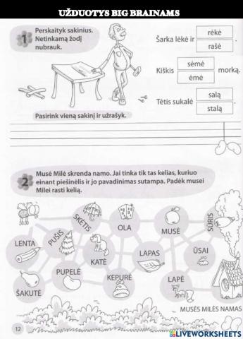 Užduotys big brainams