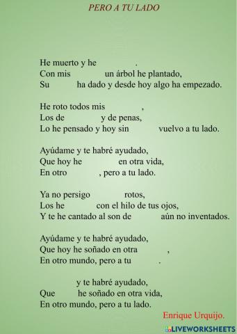 Comprensión oral - Pero a tu lado