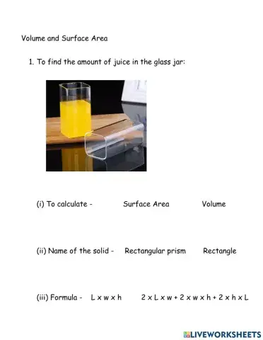 Volume and Surface Area