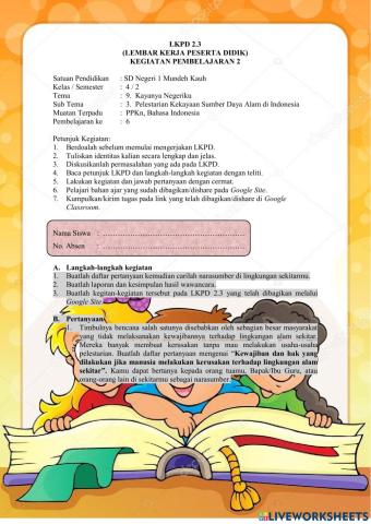 LKPD Rencana Pembelajaran 2.3