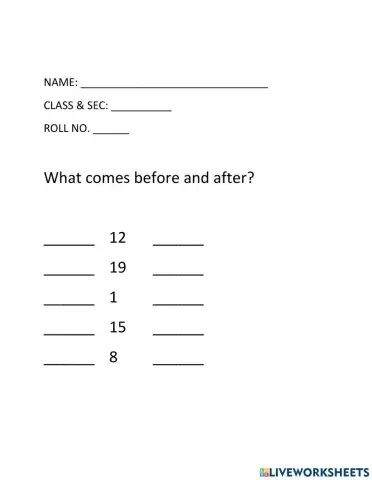 Before & After (1 to 20)