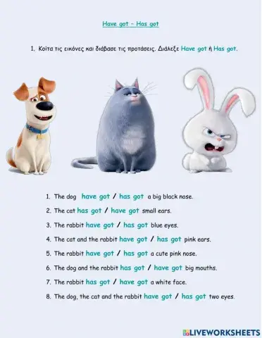 Elementary 1 Have got-Has got