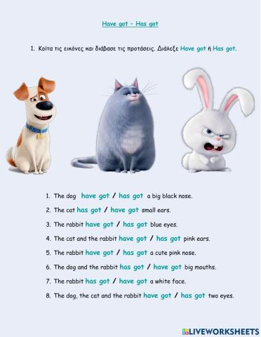 Elementary 1 Have got-Has got