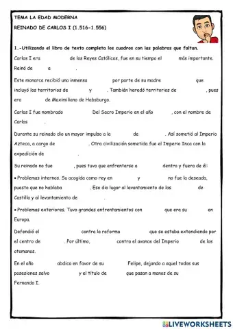 Ficha 3: El reinado de Carlos I