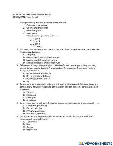 Quiz modul 9 konsep dasar ipa sd
