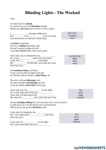 Song - Blinding Lights - The Weekend- Basic