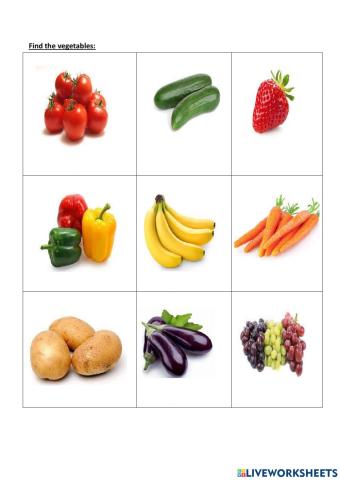Find the vegetables