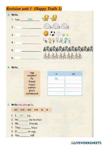 Revision unit 1 Happy trails 1