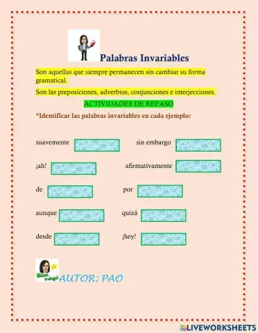 Palabras Invariables