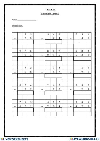 Matematik Tahun 2 - Tolak Lagi