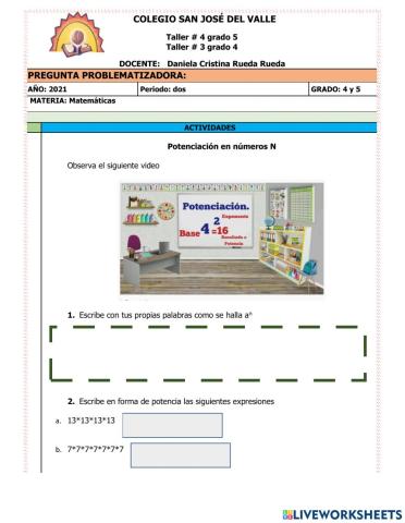 Taller potenciación