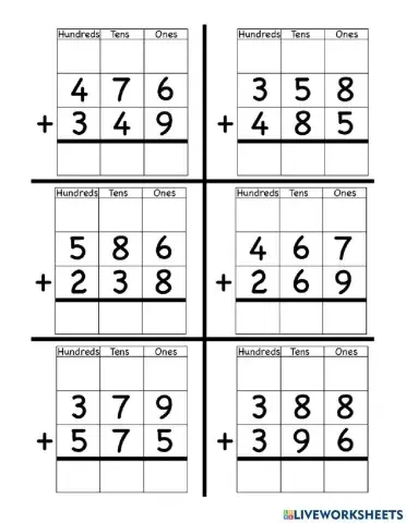 Addition with regrouping
