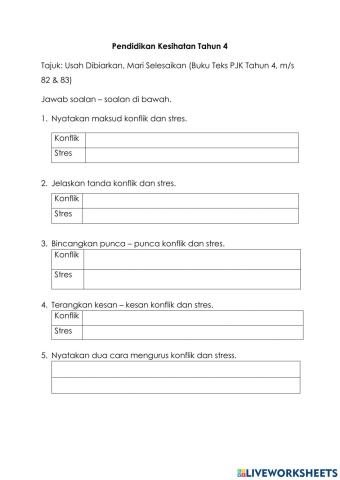 Usah Dibiarkan , Mari Selesaikan (Konflik dan Stres)