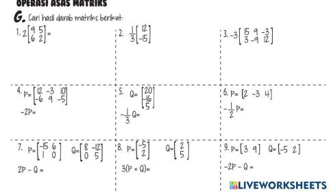 Operasi matriks tingkatan 5