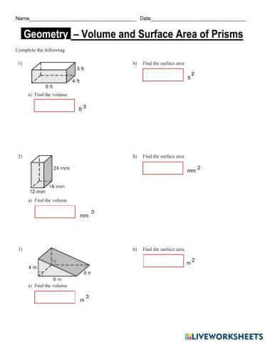 Volume and Surface Area