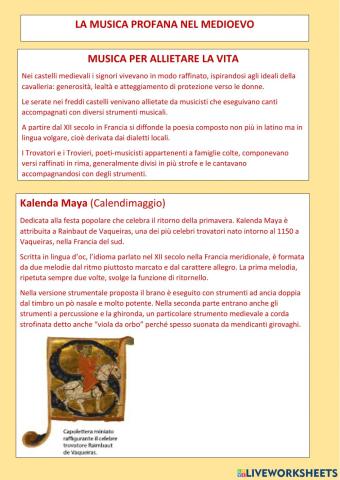 Musica profana del medioevo