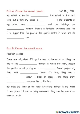 Unit 3 Wild Life - Animals