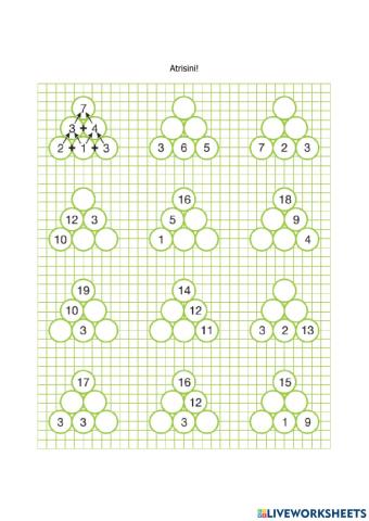 Viencipara skaitļu pieskaitīšana divcipara skaitļiem.