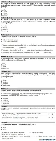 Ortografia - zadania egzaminacyjne