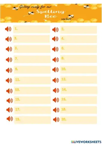 Spelling Bee dictation