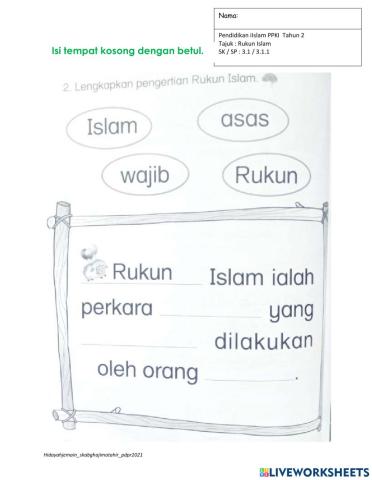 Rukun Islam Tahun 2 PPKI