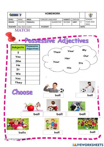 Possessive Adjectives