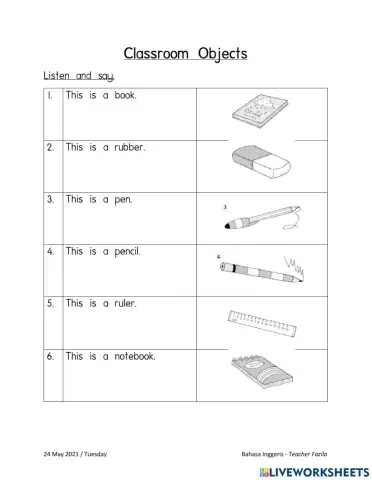 Classroom Objects