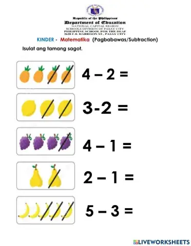 Subtraction-Pagbabawas